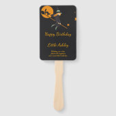 Éventail anniversaire de sorcière et de chat (Devant)