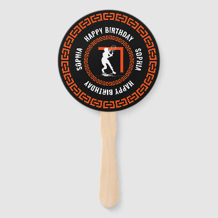 Éventail Anniversaire de tennis, joueuse de tennis fille