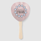 Éventail Anniversaire Luxe or Rose Verre Texture (Devant)