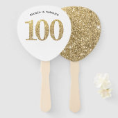 Éventail ANNIVERSAIRE VENTILATEUR moderne parties scintilla (Devant et derrière)