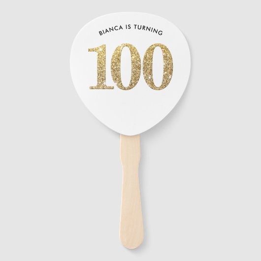 Éventail ANNIVERSAIRE VENTILATEUR moderne parties scintilla (Devant)