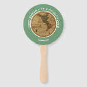 Éventail Antique 1786 Western Hemisphere Map Party (Dos)