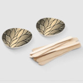 Éventail Antique Motif Gold Leave (Non-assemblé)