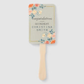 Éventail Antique Rustique Floral Aquarelle Parti de retrait (Devant)