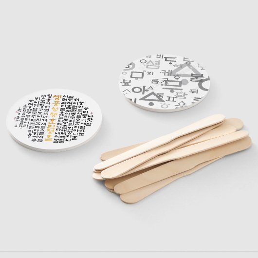 Éventail appelant la langue coréenne Hand Fans (Non-assemblé)