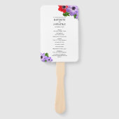 Éventail Aquarelle Anémone Floral Wedding Programme Fans (Devant)