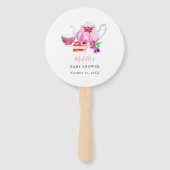 Éventail Aquarelle Baby shower Tea Party Tea Party Pink (Devant)