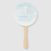 Éventail Aquarelle Baptisée Pastel Blue Hand Fans (Dos)