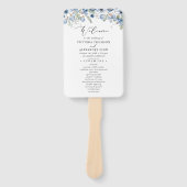 Éventail Aquarelle Bleu Cute Programme de mariage Ventilate (Devant)