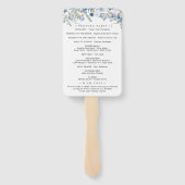 Éventail Aquarelle Bleu Cute Programme de mariage Ventilate (Dos)