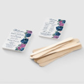 Éventail Aquarelle bleu et violet Fleurs d'été Mariage (Non-assemblé)