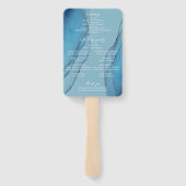 Éventail Aquarelle bleu marine aquamarine (Dos)