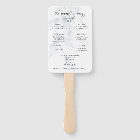 Éventail Aquarelle Bleu Poussiéreux Sauge Poussiéreuse Hele (Dos)