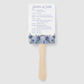 Éventail Aquarelle Blue Flower Bouquet-Wedding Programme- (Dos)