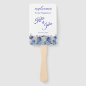Éventail Aquarelle Blue Flower Bouquet-Wedding Programme- (Devant)