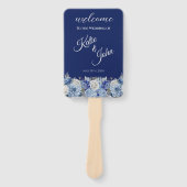 Éventail Aquarelle Blue Flower Bouquet-Wedding Programme- (Devant)