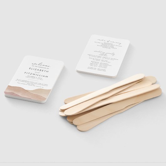 Éventail Aquarelle Boho Abstraite | Programme de mariage (Non-assemblé)