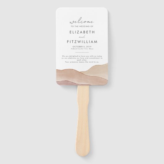 Éventail Aquarelle Boho Abstraite | Programme de mariage (Devant)