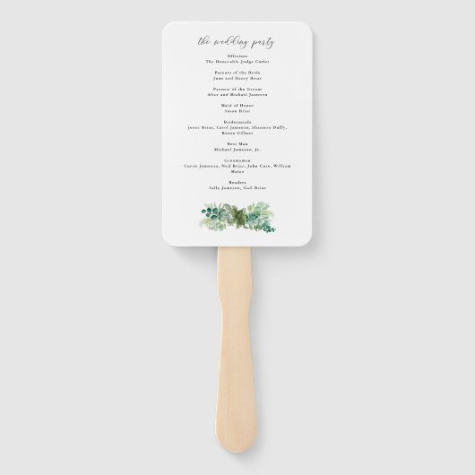 Éventail Aquarelle Bordure de verdure et de feuillage (Dos)