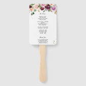 Éventail Aquarelle Bourgogne Rustique Fleurs et gouttes d'o (Dos)