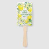 Éventail Aquarelle Citron Motif fête d'anniversaire (Devant)