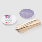 Éventail Aquarelle colorée Baby shower floral (Non-assemblé)