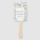 Éventail Aquarelle de branche d'olivier peint ventilateur d (Devant)