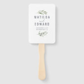 Éventail Aquarelle de branche d'olivier peint ventilateur d (Devant)