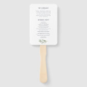 Éventail Aquarelle de branche d'olivier peint ventilateur d (Dos)