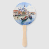 Éventail Aquarelle Destination Italienne Venise Mariage (Dos)
