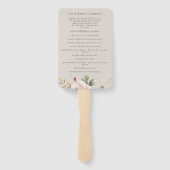 Éventail Aquarelle Dusty Rose rose Mariage Profils (Dos)