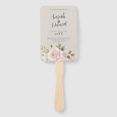 Éventail Aquarelle Dusty Rose rose Mariage Profils (Devant)