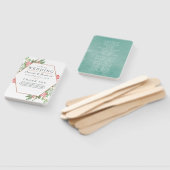 Éventail Aquarelle Eucalyptus géométrique Mariage de Noël (Non-assemblé)