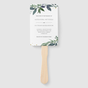 Éventail Aquarelle feuillue Foliage Mariage