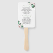 Éventail Aquarelle Floral Blanc Green Wedding Programme (Dos)