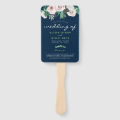 Éventail Aquarelle Floral Blanc Green Wedding Programme (Devant)