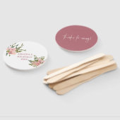 Éventail Aquarelle floral Blush et Rose Mariage or (Non-assemblé)