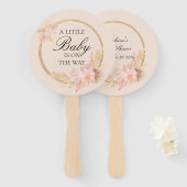 Éventail Aquarelle Floral Boho Baby shower rose (Devant et derrière)