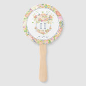 Éventail Aquarelle Floral Garden Party Crest (Devant)