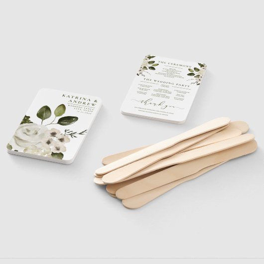 Éventail Aquarelle Floral Wedal Programme Fans (Non-assemblé)