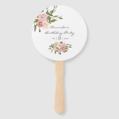 Éventail Aquarelle florale Blush & Rose Gold fête d'anniver (Devant)