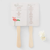 Éventail Aquarelle florale Mariage Laceleaf tropical (Devant et derrière)