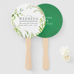 Éventail Aquarelle Forêt verdure Mariage Faveur