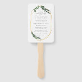 Éventail aquarelle géométrique or feuillage (Dos)