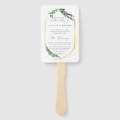 Éventail aquarelle géométrique or feuillage (Devant)