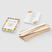 Éventail Aquarelle jaune et rose Programme de mariage flora (Non-assemblé)