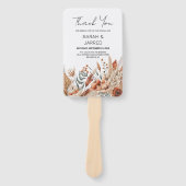 Éventail Aquarelle Mariage de fleurs en terre cuite (Devant)