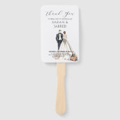 Éventail Aquarelle Mariage des nouveaux mariés (Devant)