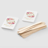 Éventail Aquarelle mariage Rose Rose Rose Blush Floral (Non-assemblé)