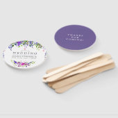 Éventail Aquarelle Mariage ultra violet Fleur Faveur (Non-assemblé)